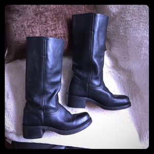 Women's FRYE Black Leather Campus Boots